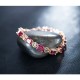   Emerald Cut 6x8 mm Pink Tourmaline Bracelet 