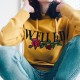 Well End Floral Embroidery Hoodie -Yellow  