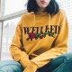 Well End Floral Embroidery Hoodie -Yellow  