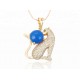 Gold Plated Synthetic CZ Fox pendant