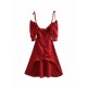 V-neck Red Chic Dress 