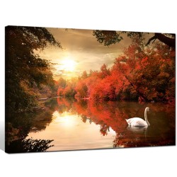   Sunset Landscape lake Canvas Painting 