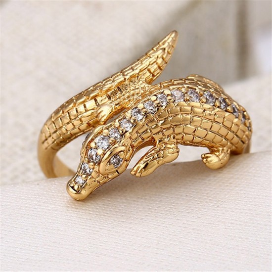 18k gold color crocodile shape ring 