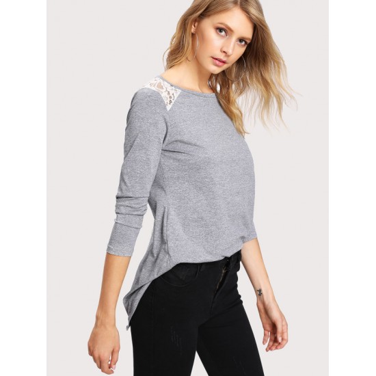 Keeps Flow - Long Sleeve and Round Neck Jumper - Gray